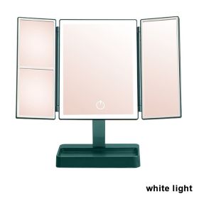 Rechargeable Foldable Makeup Mirror With LED Light 360ï¿½ï¿½ Adjust Wireless 1-3X Magnifying 3 Tone Light Desktop Vanity Table Mirror