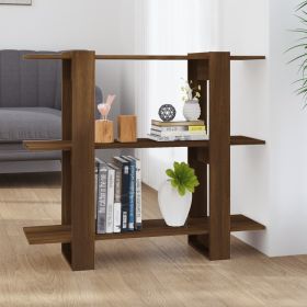 Book Cabinet/Room Divider Brown Oak 39.4"x11.8"x34.3"