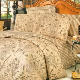 Blancho Bedding - [Love of Coffee] 100% Cotton 5PC Comforter Set (King Size)