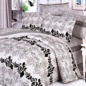 Blancho Bedding - [Pale Purple Classic] 100% Cotton 4PC Duvet Cover Set (King Size)(Comforter not included)