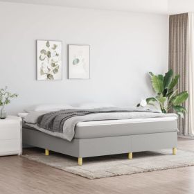 Box Spring Bed Frame Light Gray 76"x79.9" King Fabric