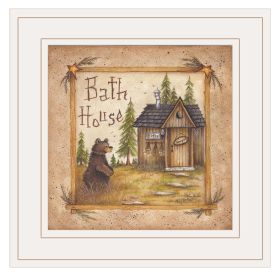 "Bath House" by Mary Ann June; Ready to Hang Framed Print; White Frame