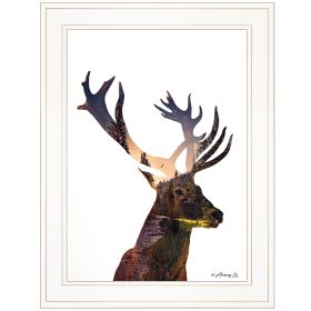 "Deer in the Forest" by Andreas Lie; Ready to Hang Framed Print; White Frame