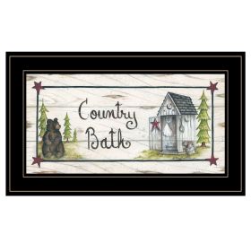 "Country Bath" by Mary Ann June; Ready to Hang Framed Print; Black Frame