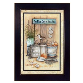 "Another Day in Paradise" By Mary June; Printed Wall Art; Ready To Hang Framed Poster; Black Frame