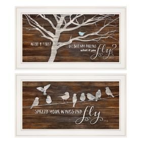 "Spread Your Wings" 2-Piece Vignette by Marla Rae; White Frame