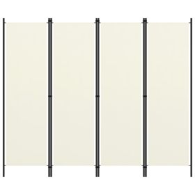 4-Panel Room Divider Cream White 78.7"x70.9"